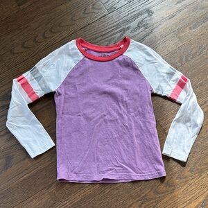 Mini Boden Purple and White Long Sleeve Tee